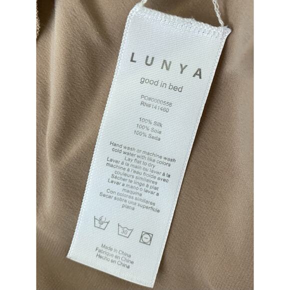 Lunya Washable Silk Tulip Back Pajama Set S Otium Tan Luxury Loungwear Comfy - Picture 10 of 16